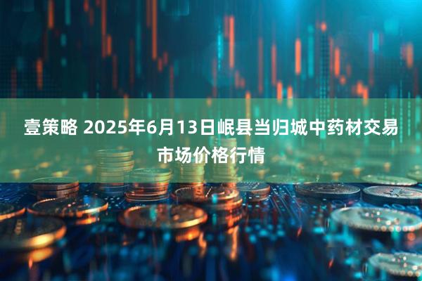 壹策略 2025年6月13日岷县当归城中药材交易市场价格行情